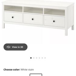 IKEA HEMNES TV unit, white stain, 58 1/4x18 1/2x22 1/2"