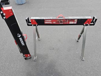 Husky 28.7 in. x 41.1 in. Steel Saw Horse and Jobsite Table