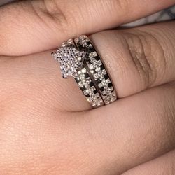 Real Silver Engagement Set 