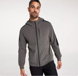 VRST Men's Pinnacle Polar Fleece Full Zip Hoodie, XL, Warm Pewter