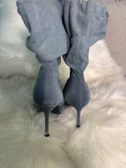 ZARA MID-SHAFT DENIM BLUE ANKLE BOOTS size 41