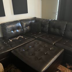 Faux Leather Couch (brown)