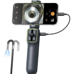 Anykit Two-Way Articulating Borescope with Light, 1920P HD Articulating Borescope with Semi-Rigid Snake Camera, Flexible Snake Scope for Wall Automoti