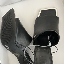 DKNY Black Leather Mules - Size 37