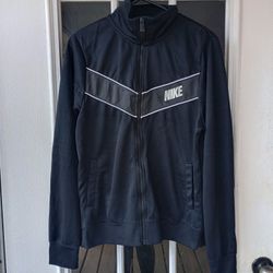 VINTAGE 90s Nike Mesh Track Jacket Adult Small Full Zip Blue Tag Spell Out Mens