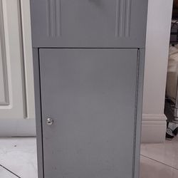 Vintage Acorn Tall Metal File Cabinet with Two Keys.