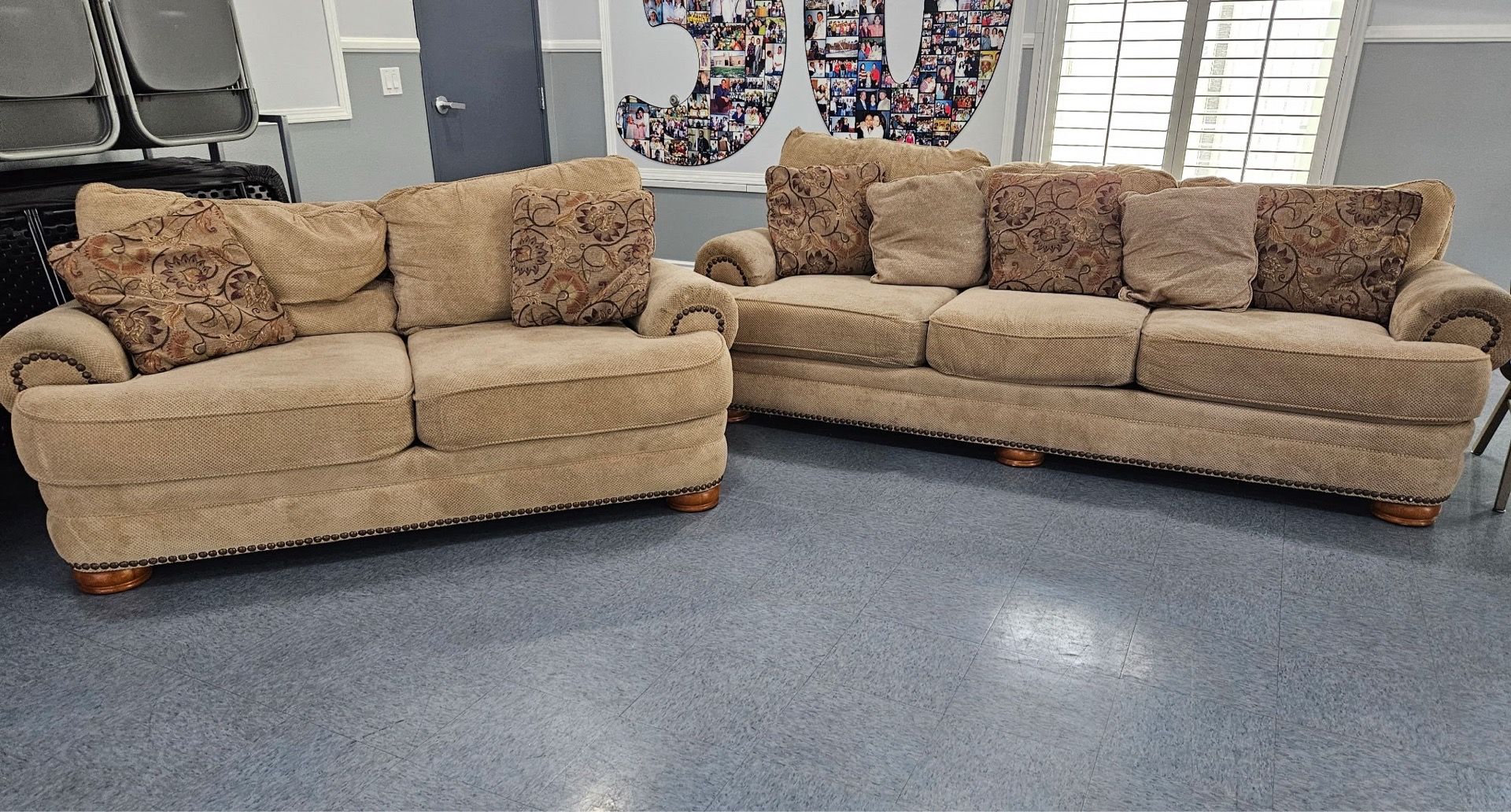 Beige/tan couches