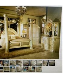 AICO  By Micheal Amini Monte Carlo II 6 PC California King Bedroom Set