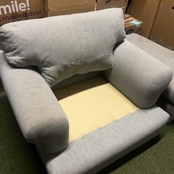 Chair With Ottoman. Chair Missing Seat Cushion  