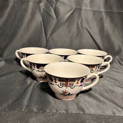 Set of 6 Vintage H491 “Double Phoenix” Nikko Ironstone Japan TeaCups 
