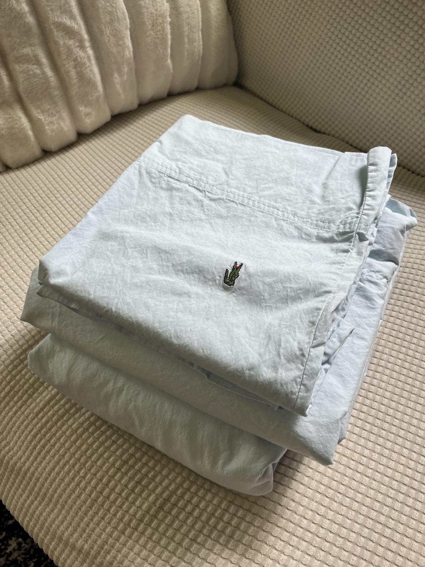 Queen Sheets, Lacoste, One Hundred Percent Cotton, Cotton, Queen Size, Blue 