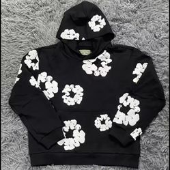 Denim Tears Black Cotton Wreath Sweatshirt M