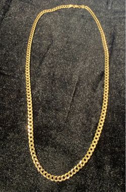 10K Solid Yellow Gold Curb Chain 20" 4.4mm 8.8g