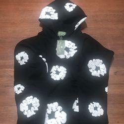 Denim Tear Cotton Wreath Sweatshirt Hoodie Black