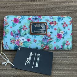 Loungefly Disney Stitch Tropical Floral Print Wallet