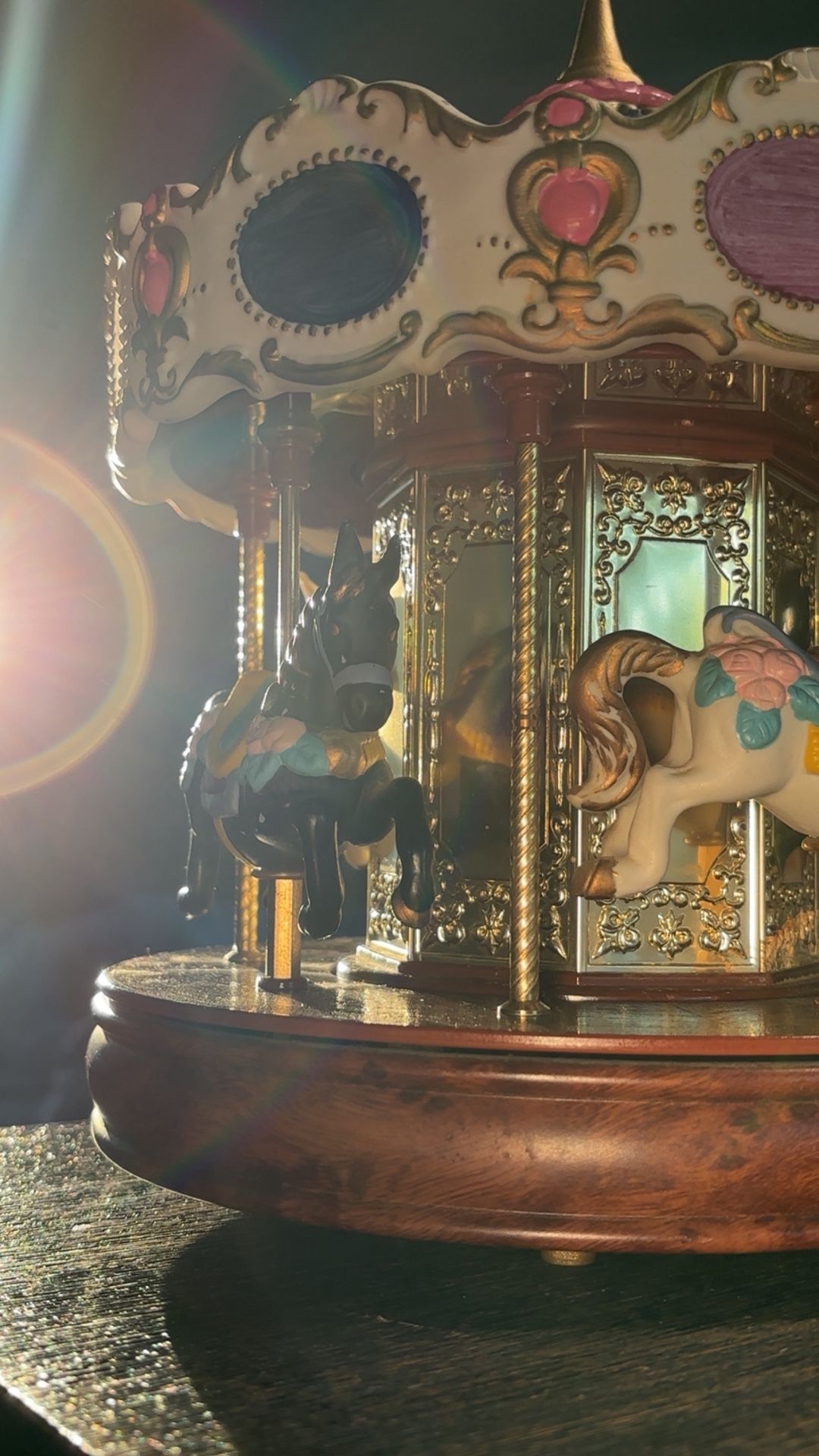 MELODY IN MOTION PORCELAIN BISQUE CAROUSEL
