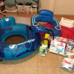 X7 Pool River Lake Water Arm Floaties Floating Chair Tube Double Action Air Pump Popsicle Float Lot