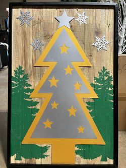 handmade wooden Christmas wall art 