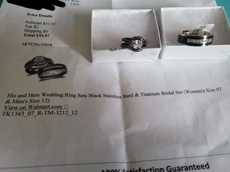 His (12) Hers (7) Sainless Steel BridalSet