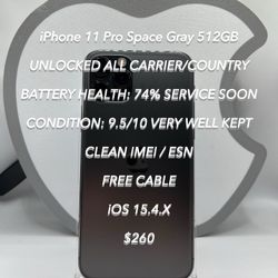 iPhone 11 Pro Space Gray 512GB UNLOCKED Used Authentic