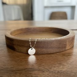 🪴 Sweet 18” Handmade Sterling Silver Small Disc Necklace ~ New!