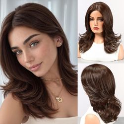 BRAND NEW! SilkHug 18" Dark Brown Lace Front Wig for Women