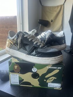 A bathing ape sta black and white camo