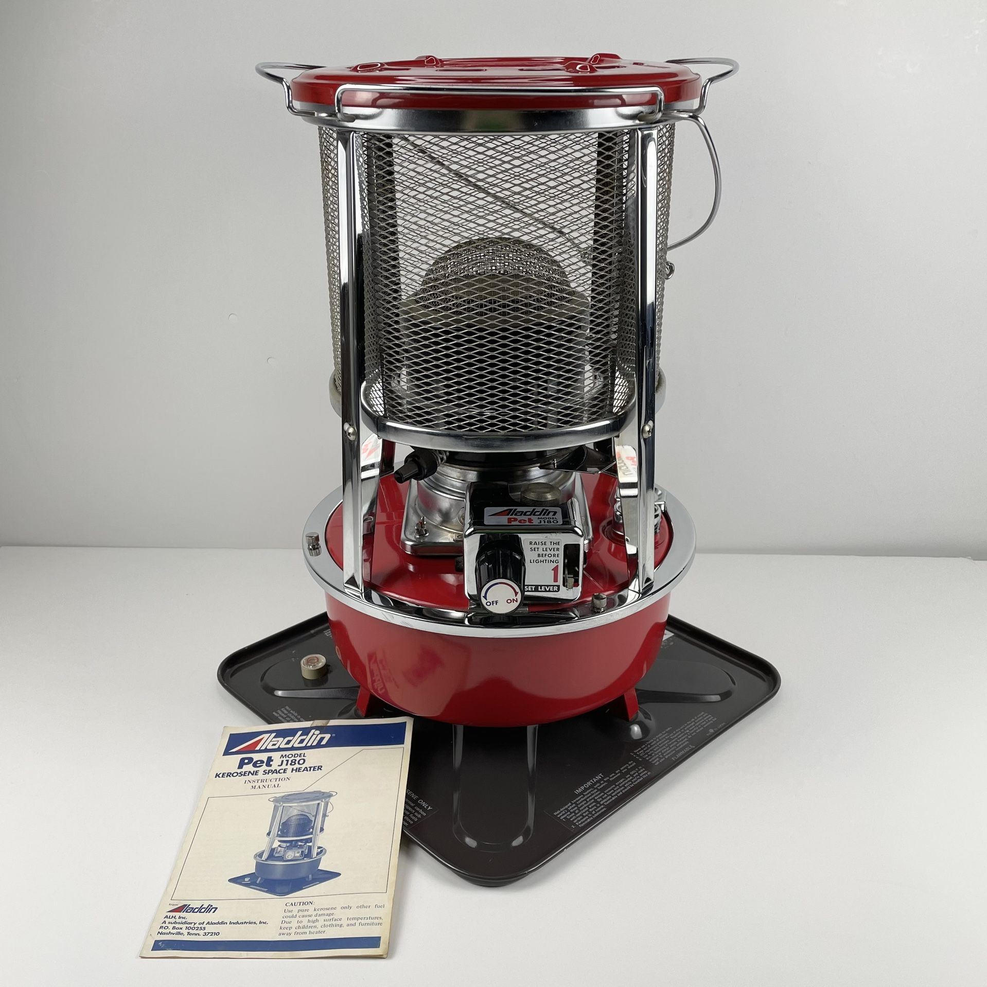 Vintage RARE - Aladdin J180 PET Kerosene Red Space Heater Lamp Stove Gorgeous!