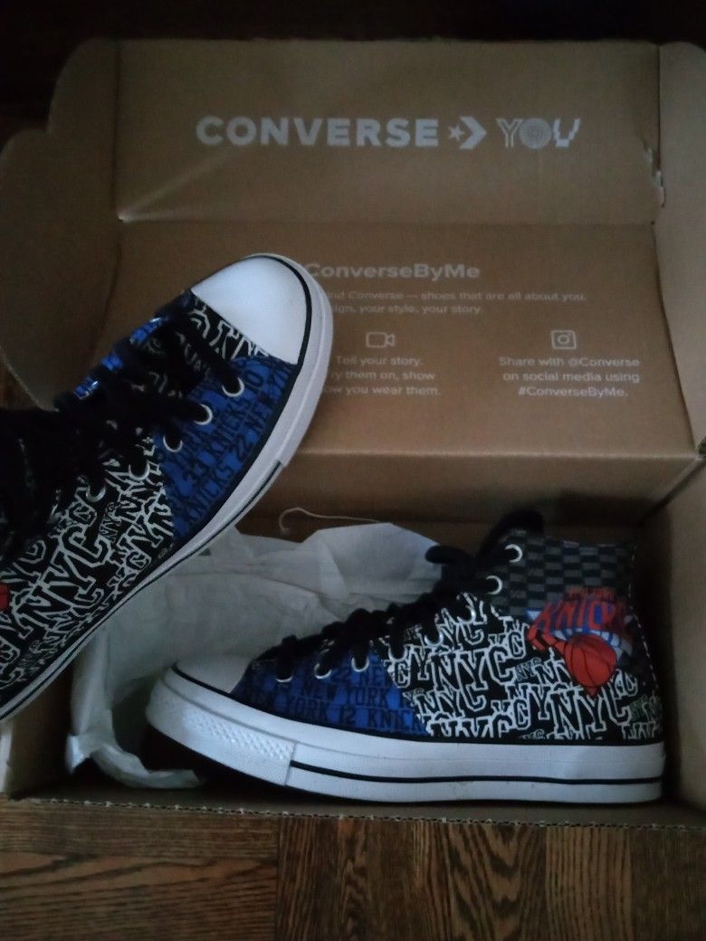NY Knicks High Top Converse Sneakers