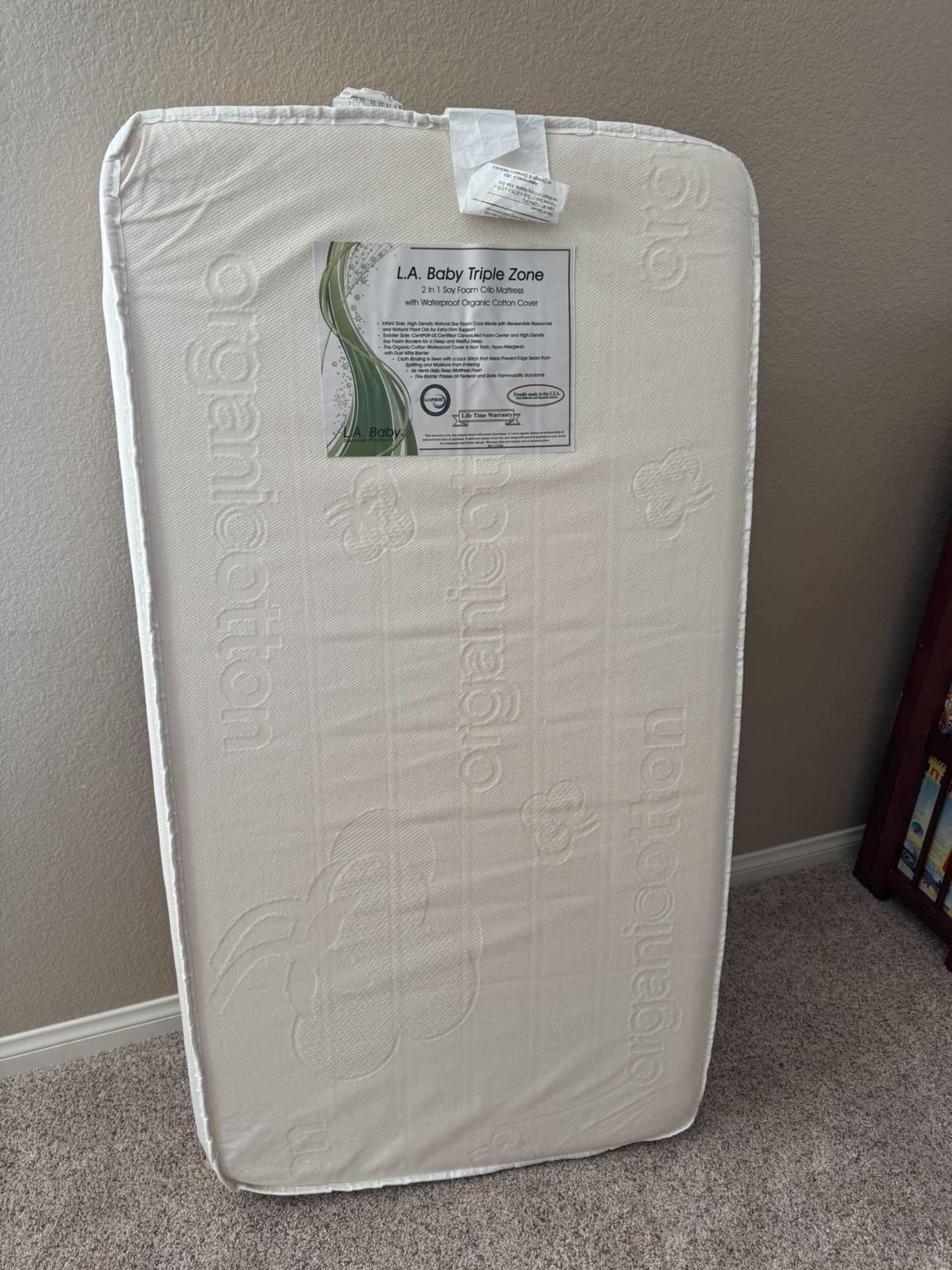 Organic Baby Mattress With Waterproof Cover Protector