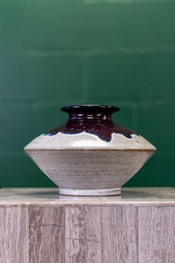 Pottery Vase w/ Flambe Drip Glaze - Excellent Condition - Delivery Available