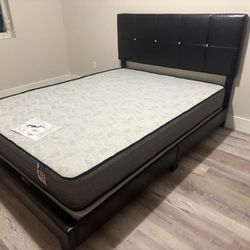 NEW BED FRAME QUEEN SIZE WITH MATTRESS AND BOX SPRING 