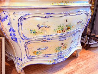 Hand Painted French Bombe Dresser