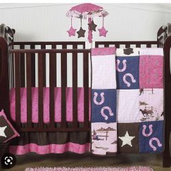 Crib Cowgirl Comforter And Mobile