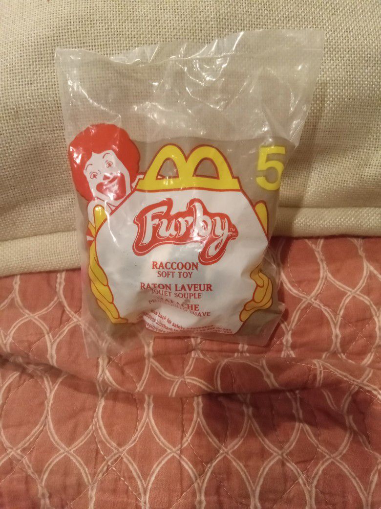 Furby Racoon McDonald's Toy Keychain New