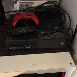 Black Xbox One With Controller And Cables 