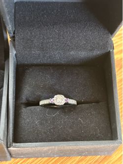 Diamond engagement ring and earrings