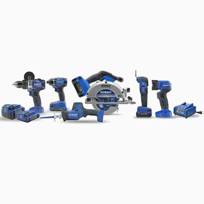 Kobalt 24V max 6-Tool 24-Volt Max Brushless Power Tool Combo Kit (Charger Included and 2-Batteries Inclu

