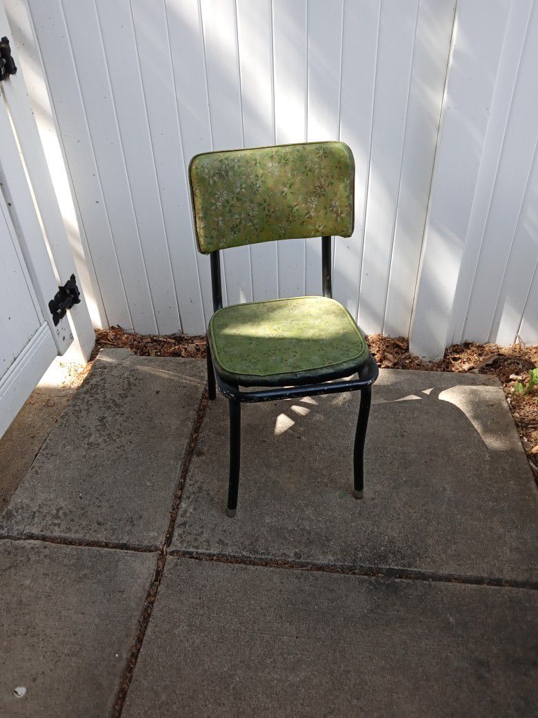 Vintage Green Vinyl Accent Chair 
