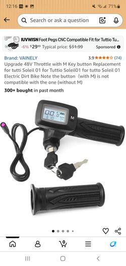 New throttle integrated for electric dirt bike