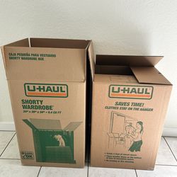 2 Large U-Haul Boxes, New
