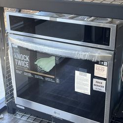 LG 30”W 4.7 Cu Ft Smart Wall Oven, InstaView, Air Fry, True Convection, One Year Warranty, Now Only $849