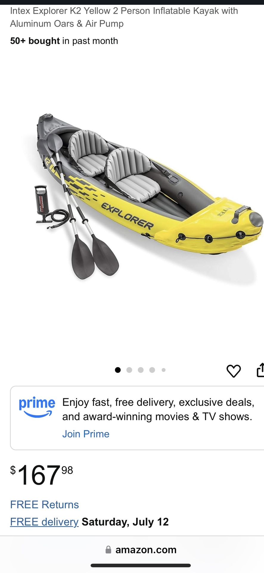 Kayak Intex Explorer 2 - Used Good Condition Air Boat
