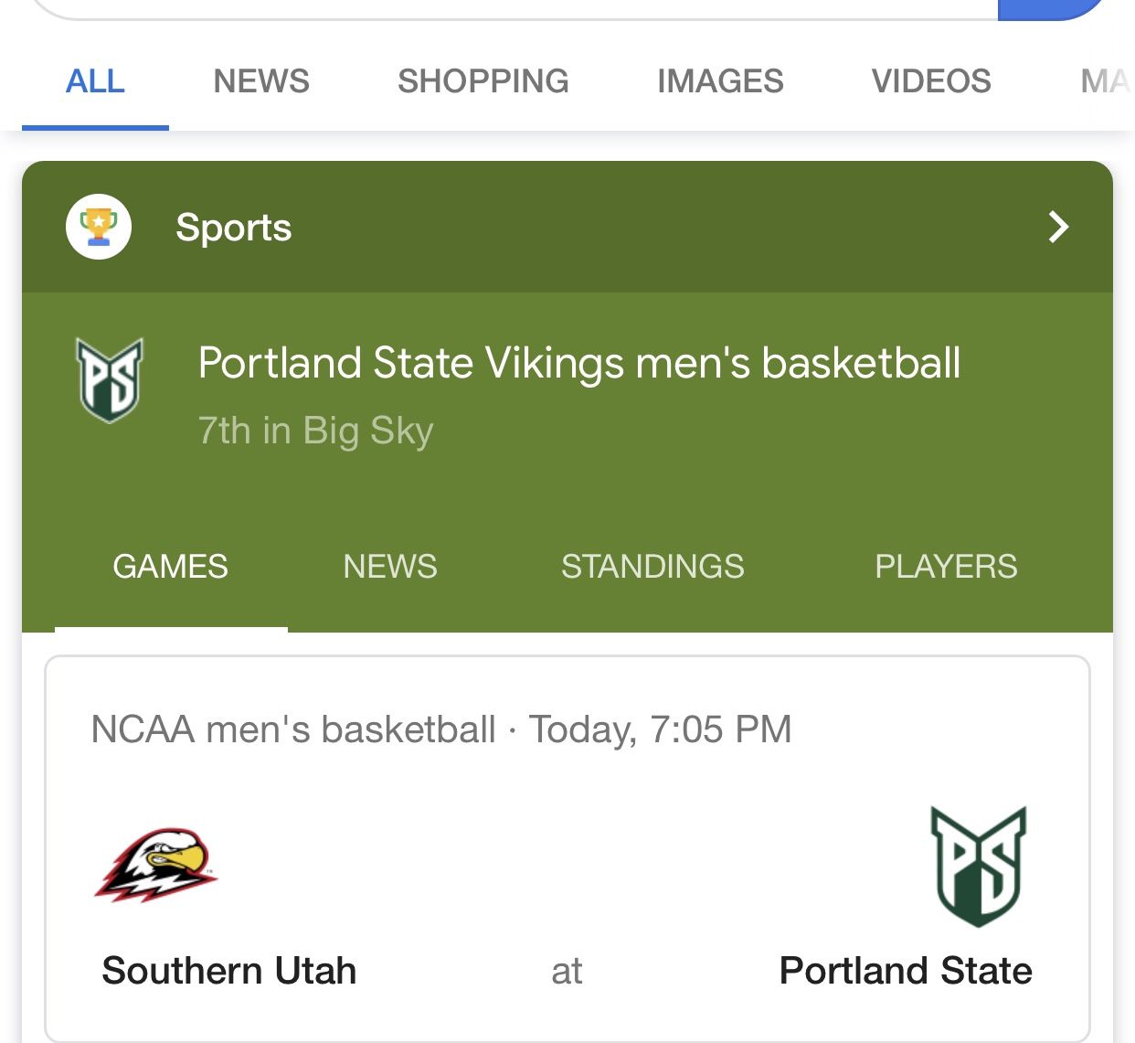 Basketball game @Portland state university