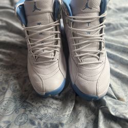 MENS JORDAN AIR JORDAN 12 RETRO 'WHITE AND UNIVERSITY BLUE'