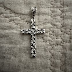 Sterling Silver 925 Crucifix Pendant With Moissanites Stones