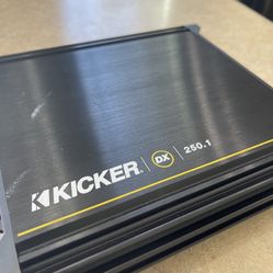 Amplifier Kicker DX250.1 Mono Car Audio Subwoofer Amplifier - 250 Watts RMS x 1 at 2 Ohms