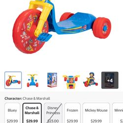 Fly Wheel Paw Patrol Junior Cruiser Tricycle with 10 inch Front Wheel Child 2 to 4 Years