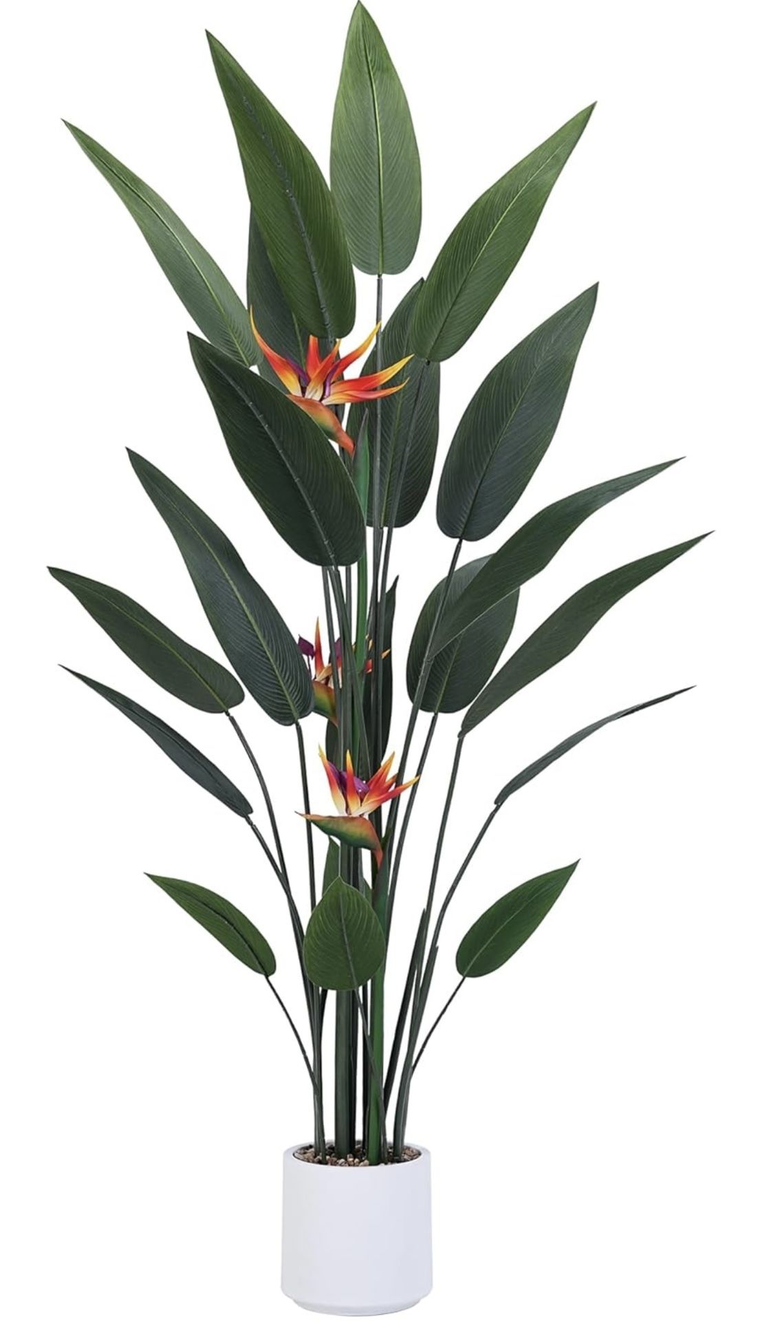 Artificial Bird of Paradise Plant 5 Ft Tall Fake Banana Leaf Plant