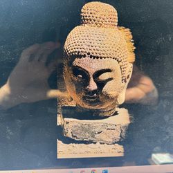 Antique Buddha head Stone Carving